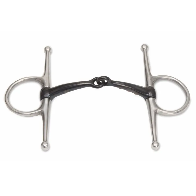 Shires Sweet Iron Single Jointed Full Cheek Copper Ribbed Snaffle Bit