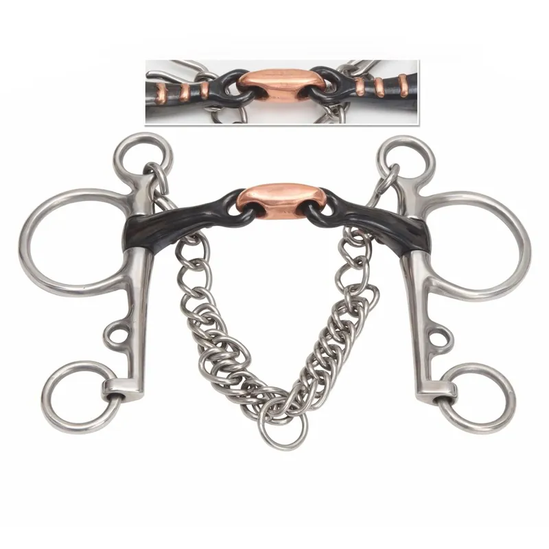 Shires Sweet Iron Copper Ribbed Lozenge Pelham Bit