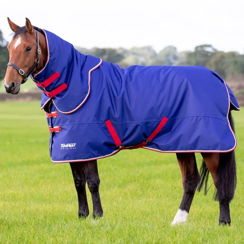 Shires Tempest Original 100g Detachable Neck Turnout Blanket - Navy