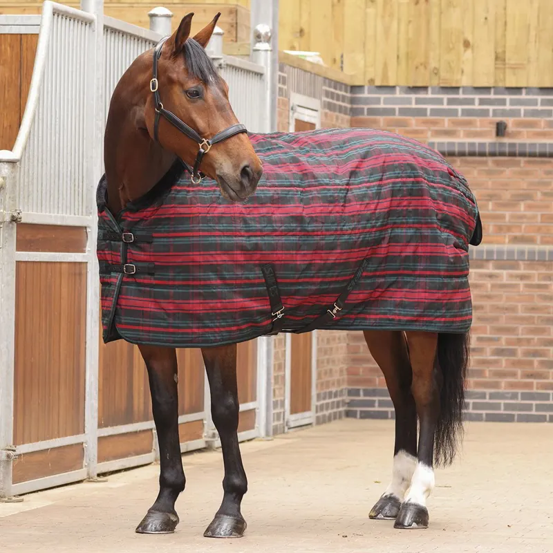 Shires Tempest Plus 200g Standard Neck Stable Blanket - Red Tartan