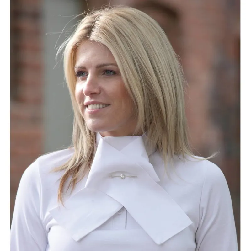Shires Ready Tied Stock Tie - White-1