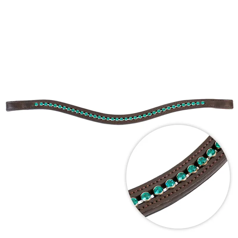 Shires Velociti GARA Large Crystal Browband - Havana/Green