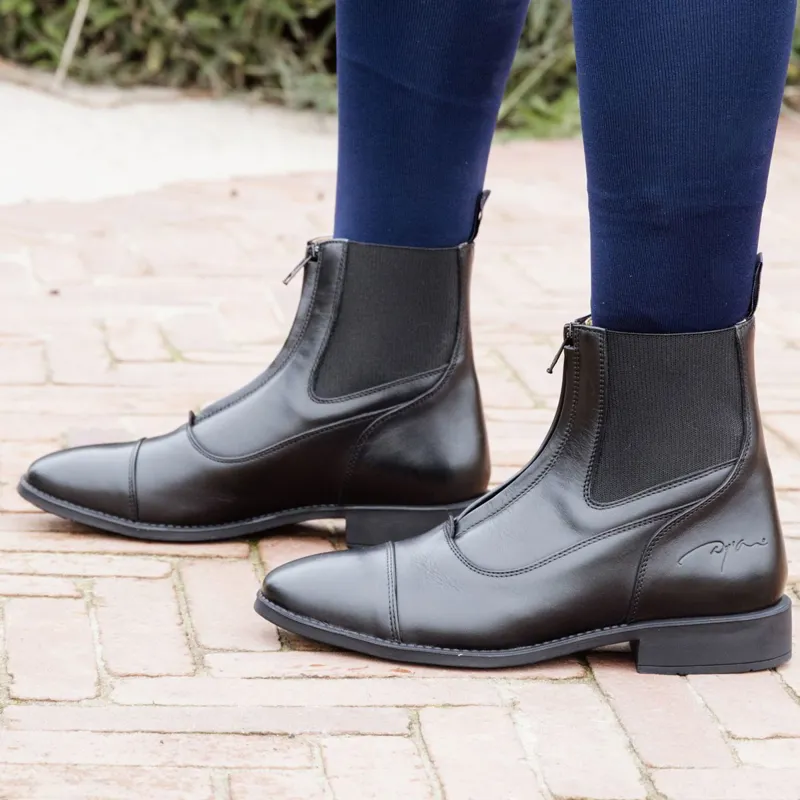 Dy'on Front Zip Paddock Boots - Black
