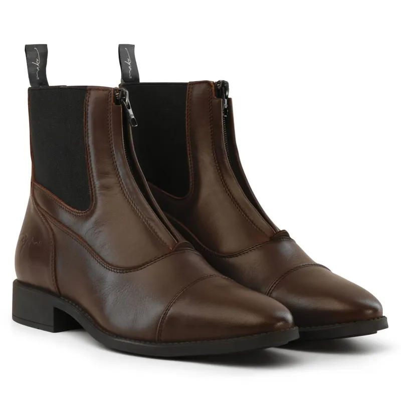 Dy'on Front Zip Paddock Boots - Brown-2