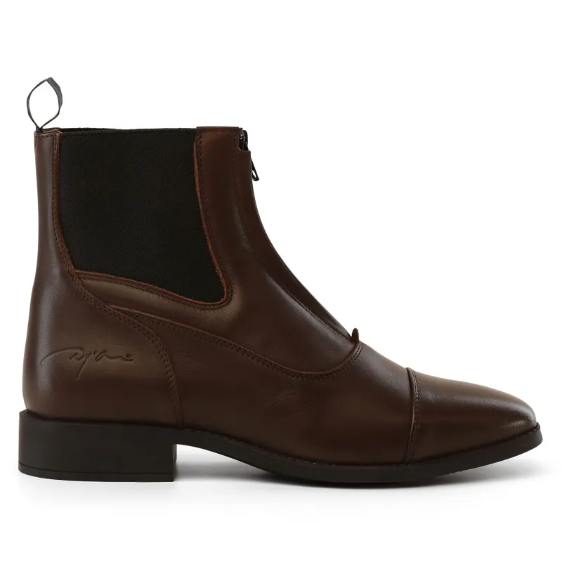 Dy'on Front Zip Paddock Boots - Brown-4