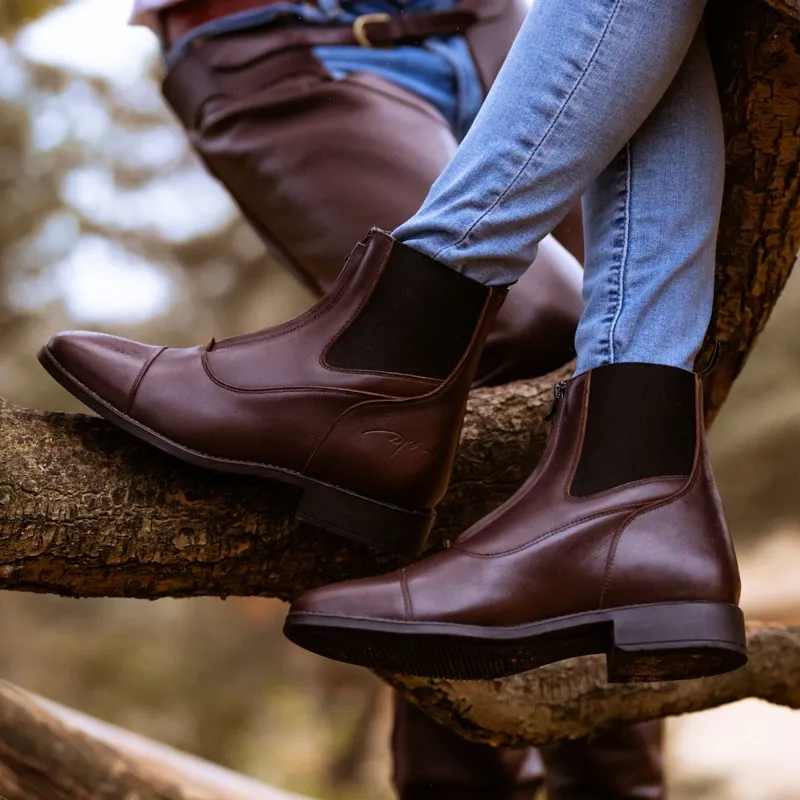 Dy'on Front Zip Paddock Boots - Brown-6