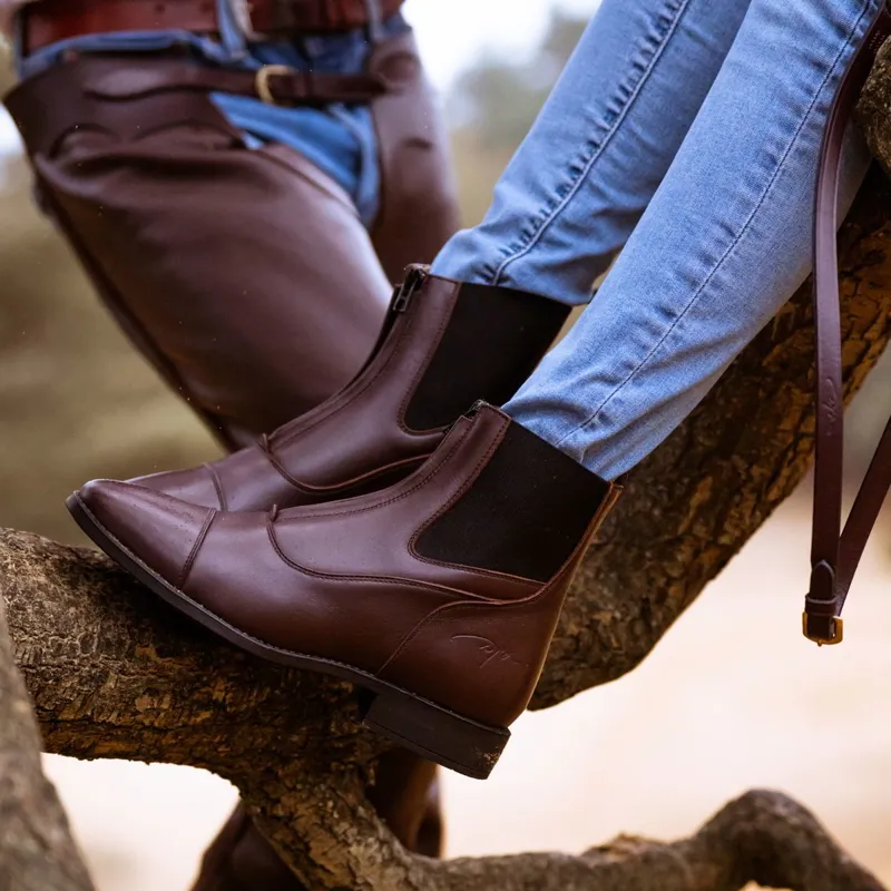 Dy'on Front Zip Paddock Boots - Brown-7
