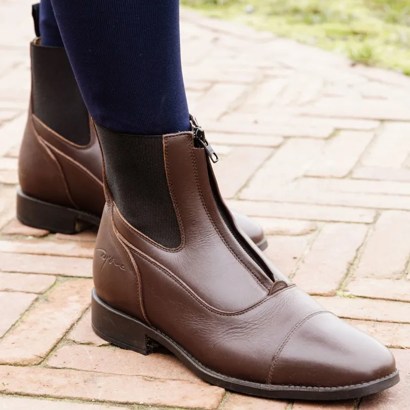 Dy'on Front Zip Paddock Boots - Brown-8
