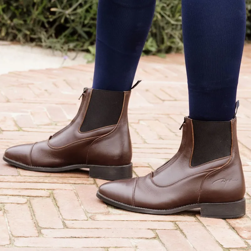 Dy'on Front Zip Paddock Boots - Brown