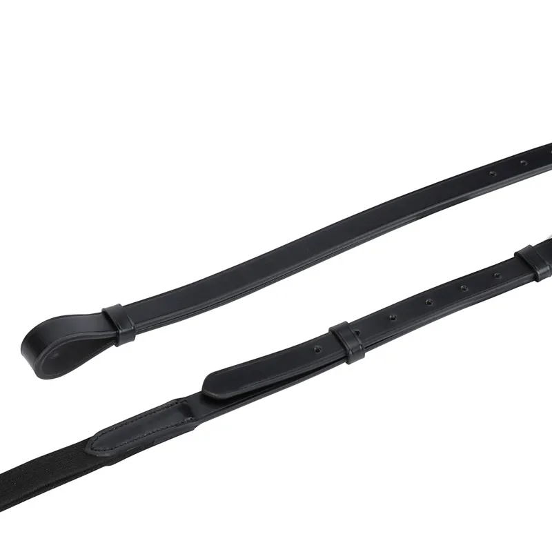 Velociti GARA Leather and Elastic Side Reins - Black-5