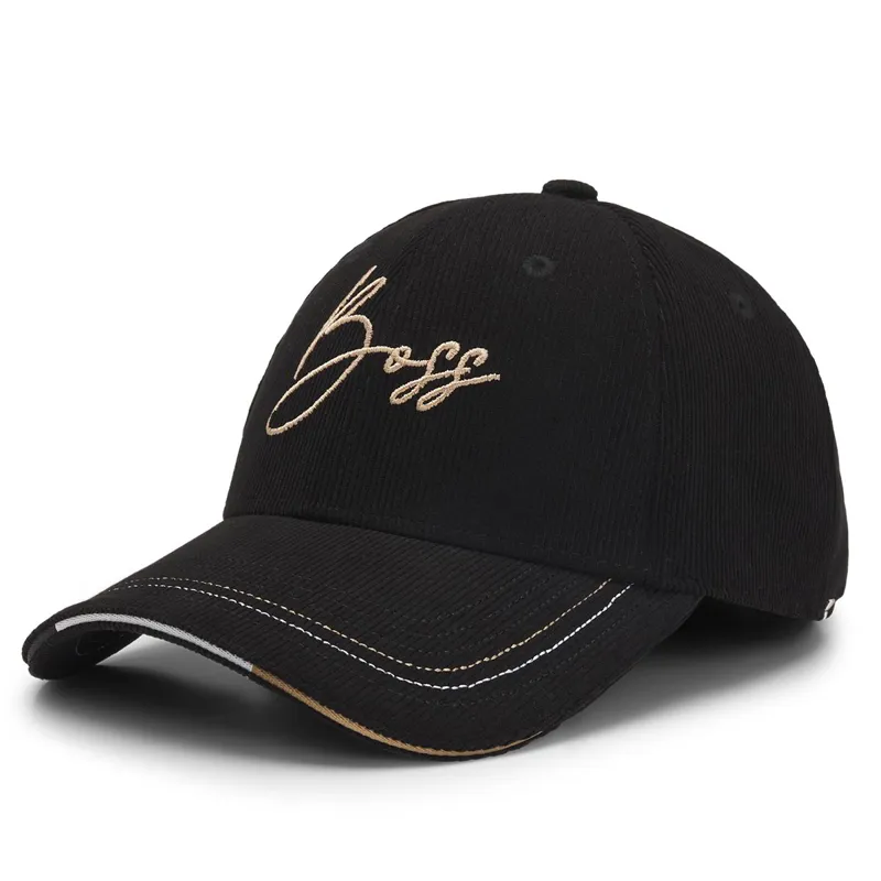 BOSS Equestrian Signed Cord Cap - Black-2