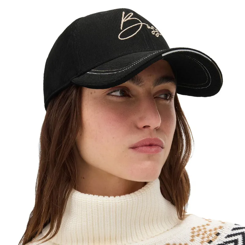 BOSS Equestrian Signed Cord Cap - Black-1