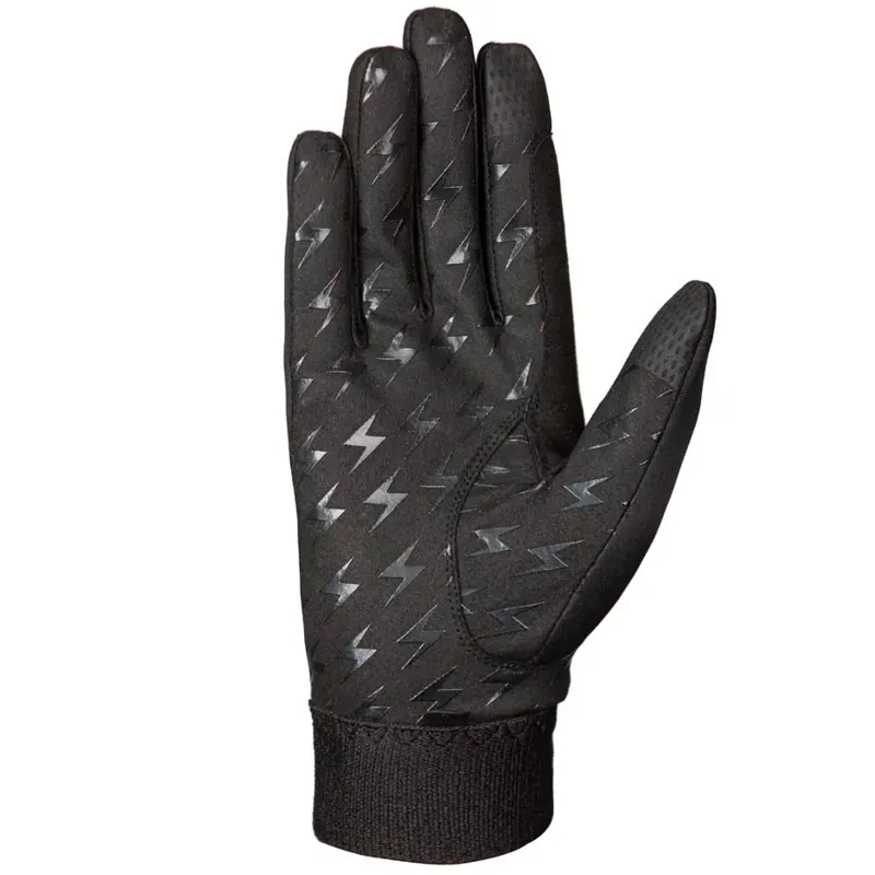 Hy Equestrian Silva Flash Adult Riding Gloves - Black/Reflective-2
