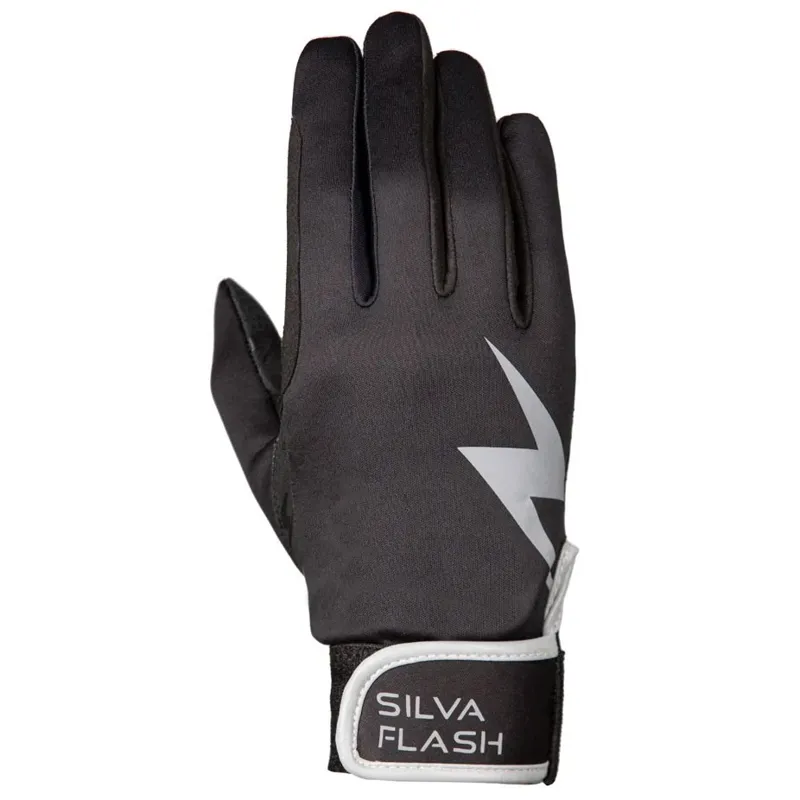 Hy Equestrian Silva Flash Adult Riding Gloves - Black/Reflective