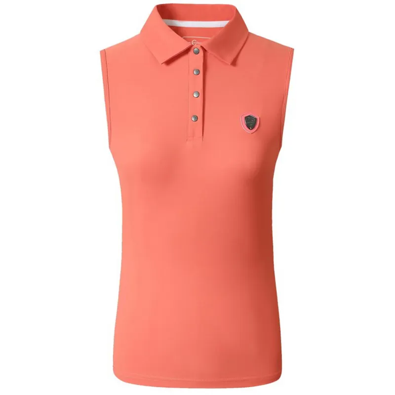 Covalliero Women's Sleeveless Polo - Coral