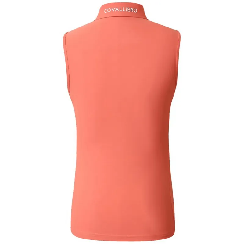 Covalliero Women's Sleeveless Polo - Coral-10