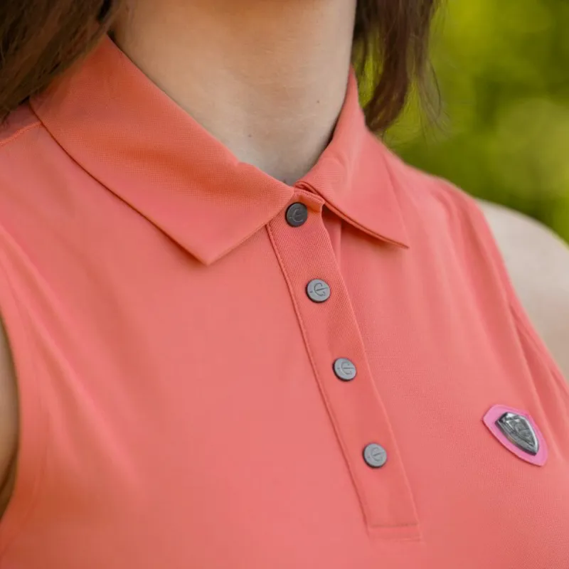 Covalliero Women's Sleeveless Polo - Coral-1