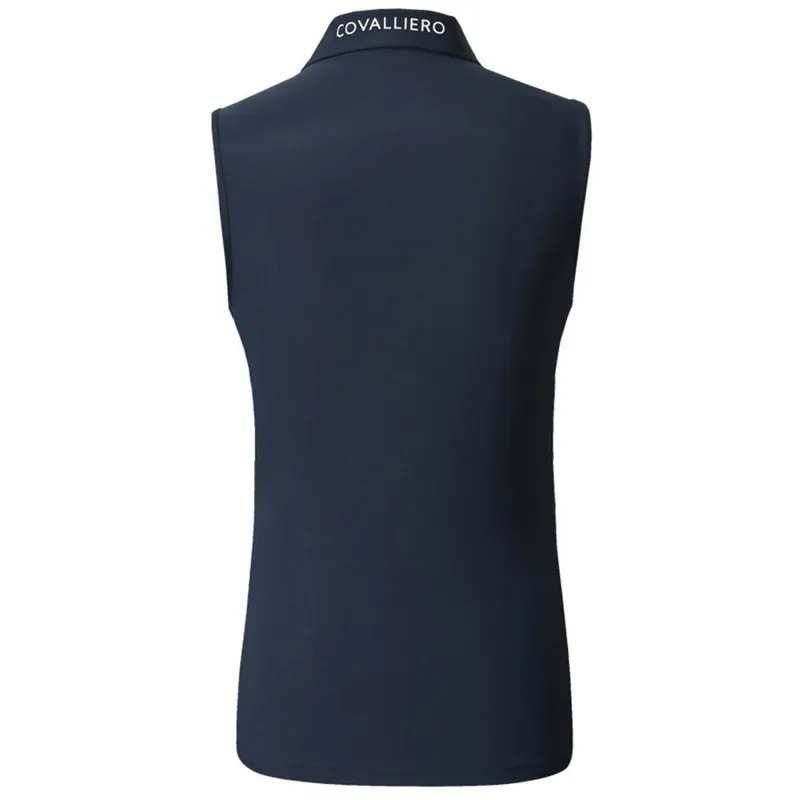Covalliero Womens Sleeveless Polo Top - Dark Navy - XL-1