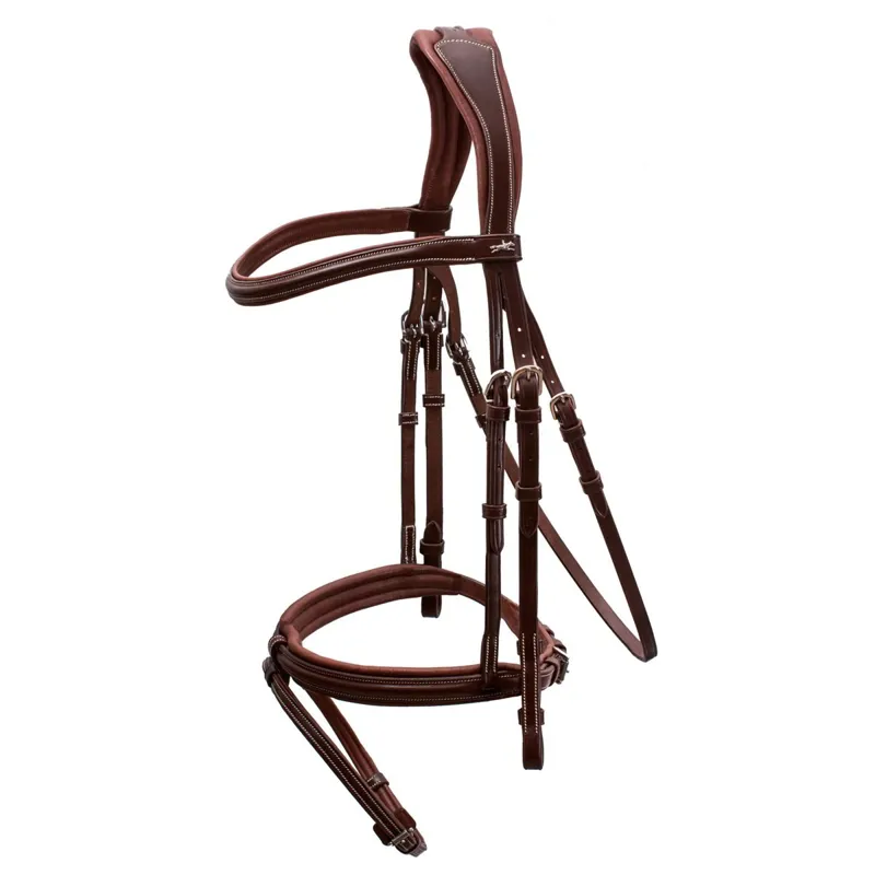 Schockemohle Tokyo Select Removable Flash Bridle - Royal Oak/Cream-1