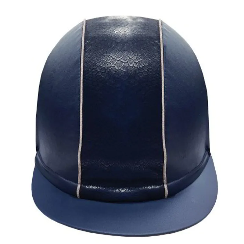 Equetech Snakeskin Competition Helmet Cover - Navy/Silver