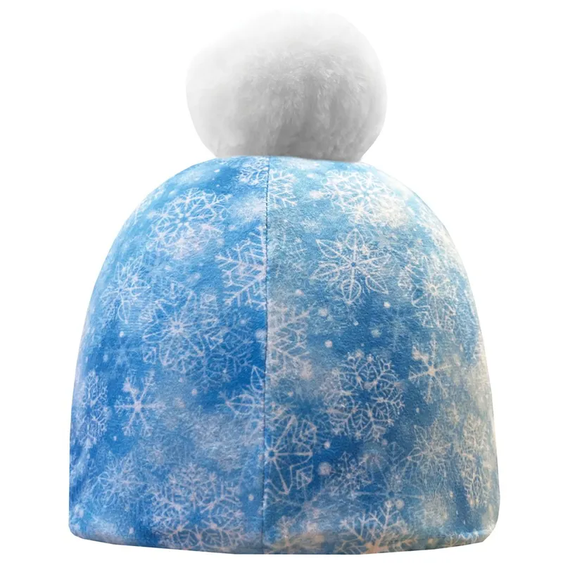 Equetech Fjord Snowflake Helmet Cover - Light Blue/White-1