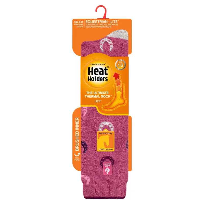 Heat Holders Howick Women's Long Socks - Pink/Horseshoe