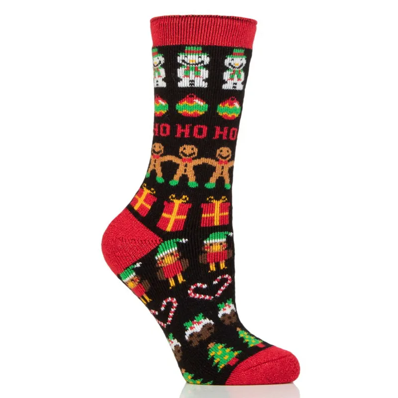 Sockshop Heat Holders Christmas Womens LITE Socks - Gingerbread
