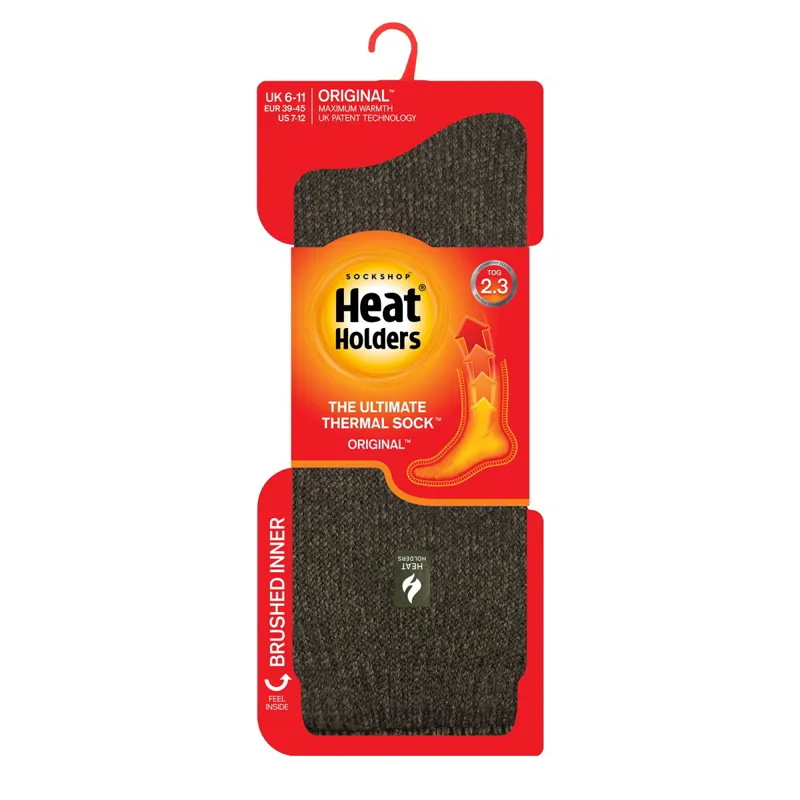 SockShop Heat Holders Finch Men's Crew Thermal Socks Forest Green-1
