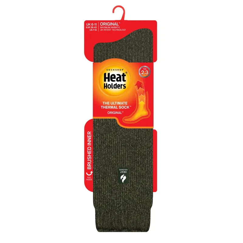 SockShop Heat Holders Galant Men's Tall Thermal Socks - Forest Green-1