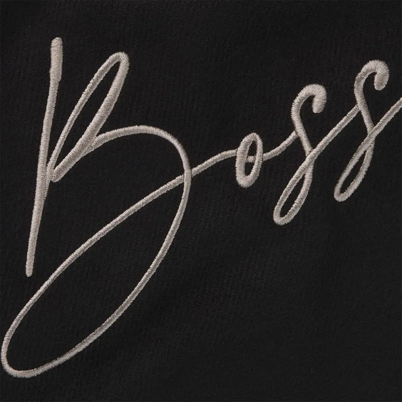 BOSS Equestrian Soft Logo Scarf - Black-3