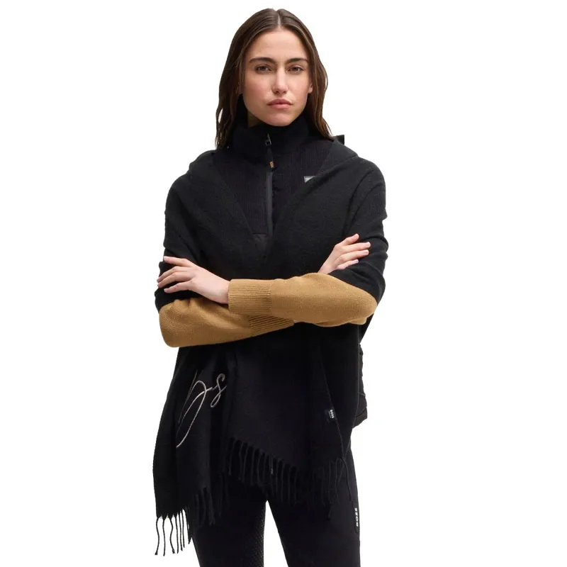 BOSS Equestrian Soft Logo Scarf - Black-1