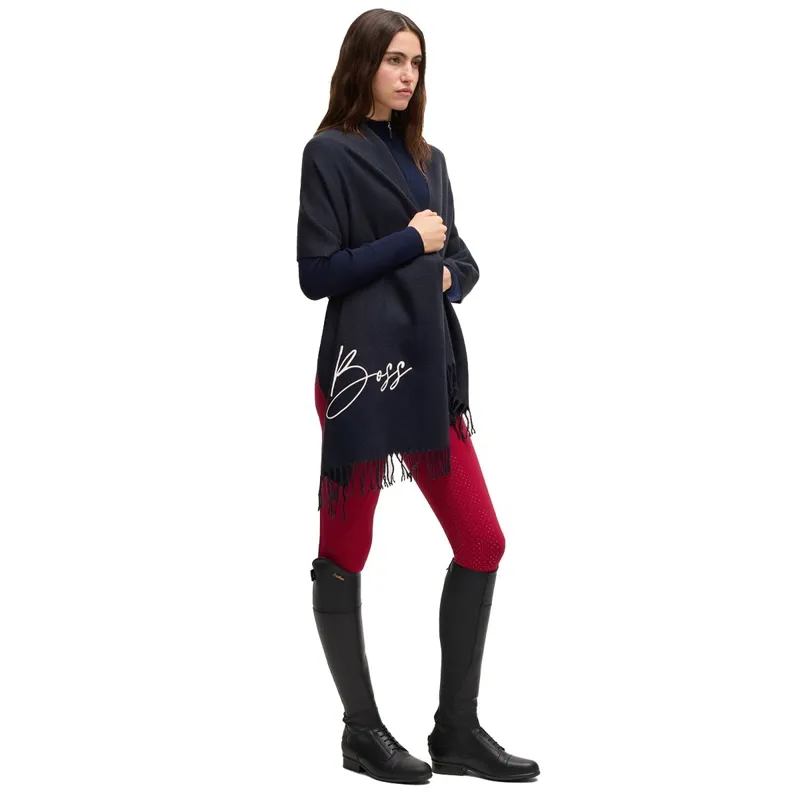 BOSS Equestrian Soft Logo Scarf - Sky Captain-2