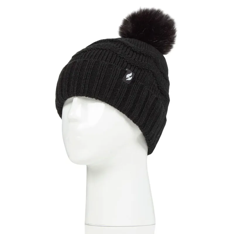 Sockshop Heat Holders Cotswold Pom Hat - Black