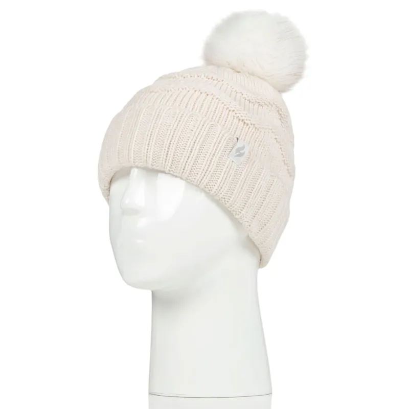 Sockshop Heat Holders Cotswold Pom Hat - Cream