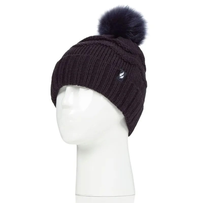 Sockshop Heat Holders Cotswold Pom-Pom Hat - Navy