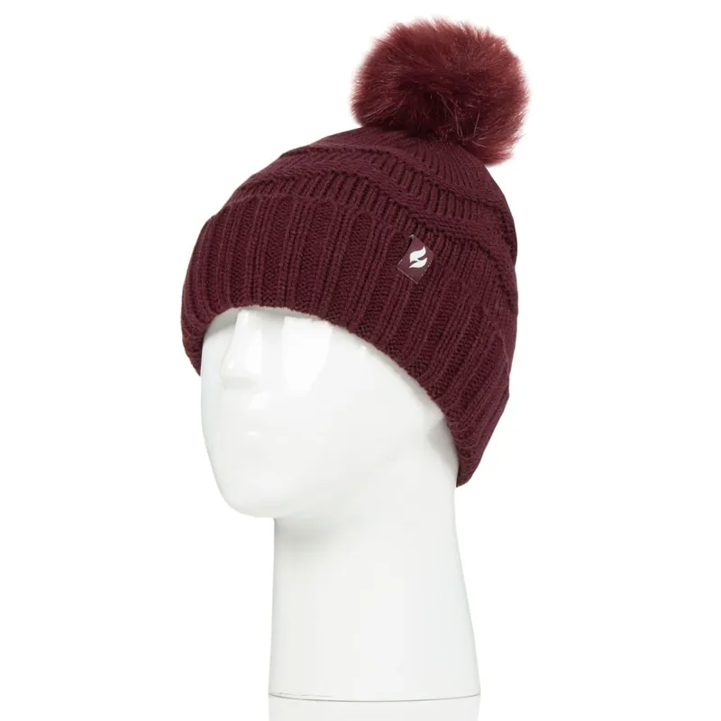 Sockshop Heat Holders Cotswold Pom Hat - Wine