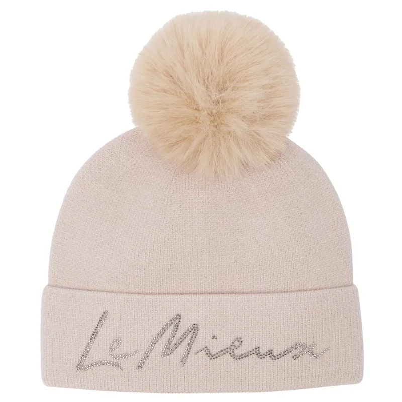 LeMieux Sparkle Beanie with Pom Pom - Stone