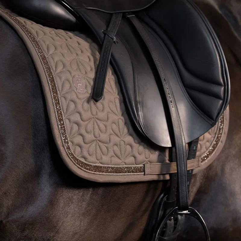 Eskadron Platinum Sparkle Jewel Dressage Saddle Pad - Smokey Taupe-1