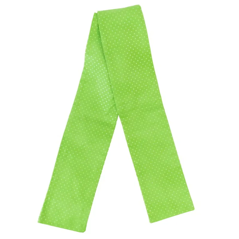 Spartan Self-Tie Stock Tie - Lime Green Spots