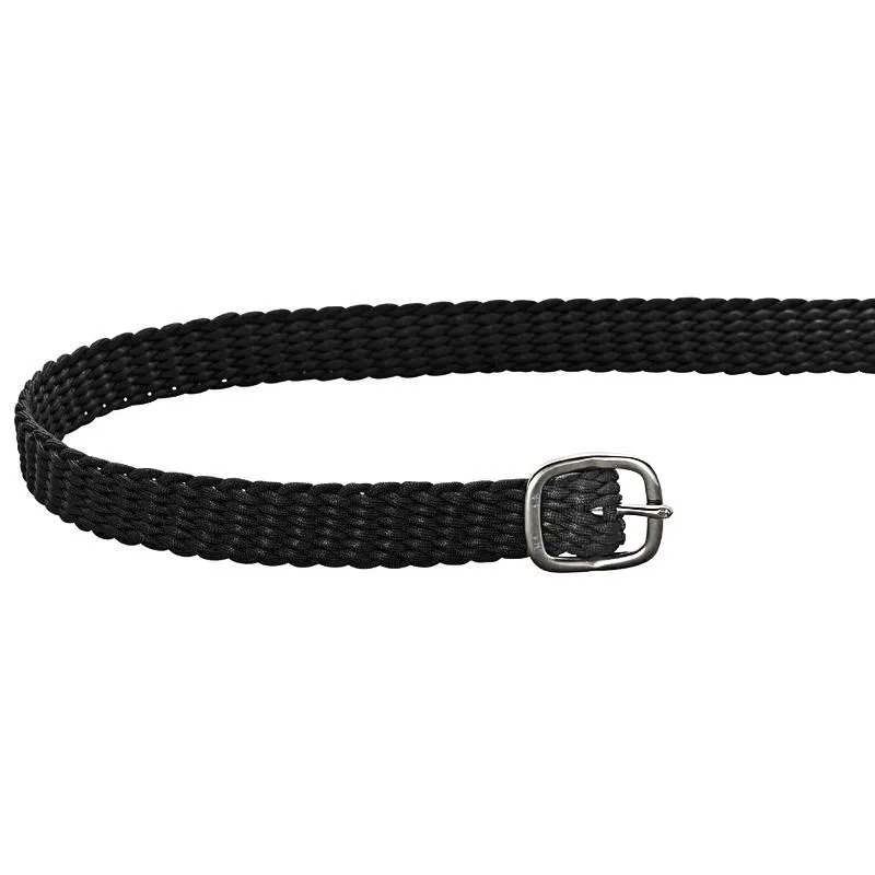 Sprenger Heavy Braid Spur Straps - Black/Silver Buckle-1