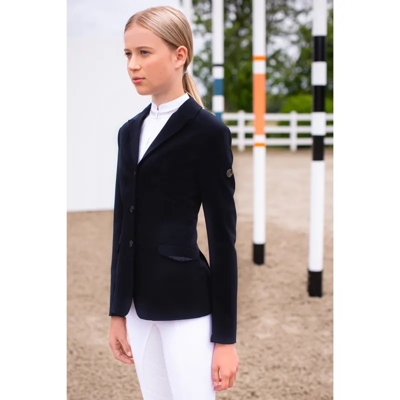 Pikeur Isalienne Junior Girls Show Jacket - Night Blue-2