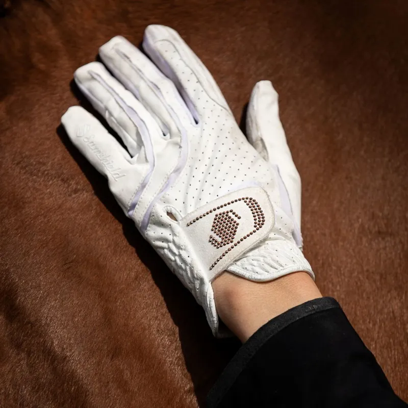 Samshield V-Skin Swarovski Riding Gloves - White/Rose Gold-3
