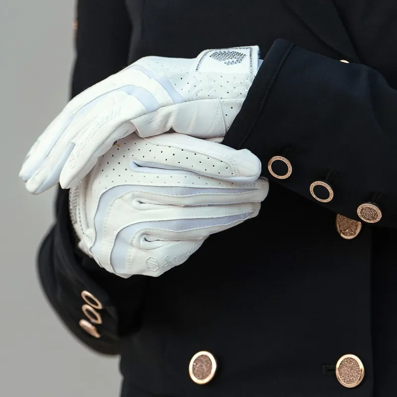 Samshield V-Skin Swarovski Riding Gloves - White-2