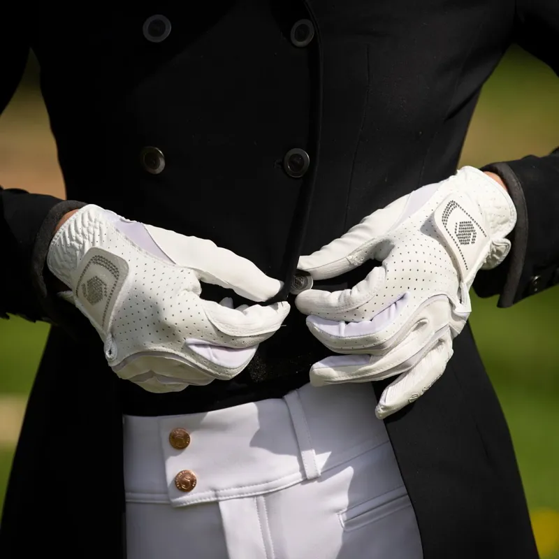 Samshield V-Skin Swarovski Riding Gloves - White-1