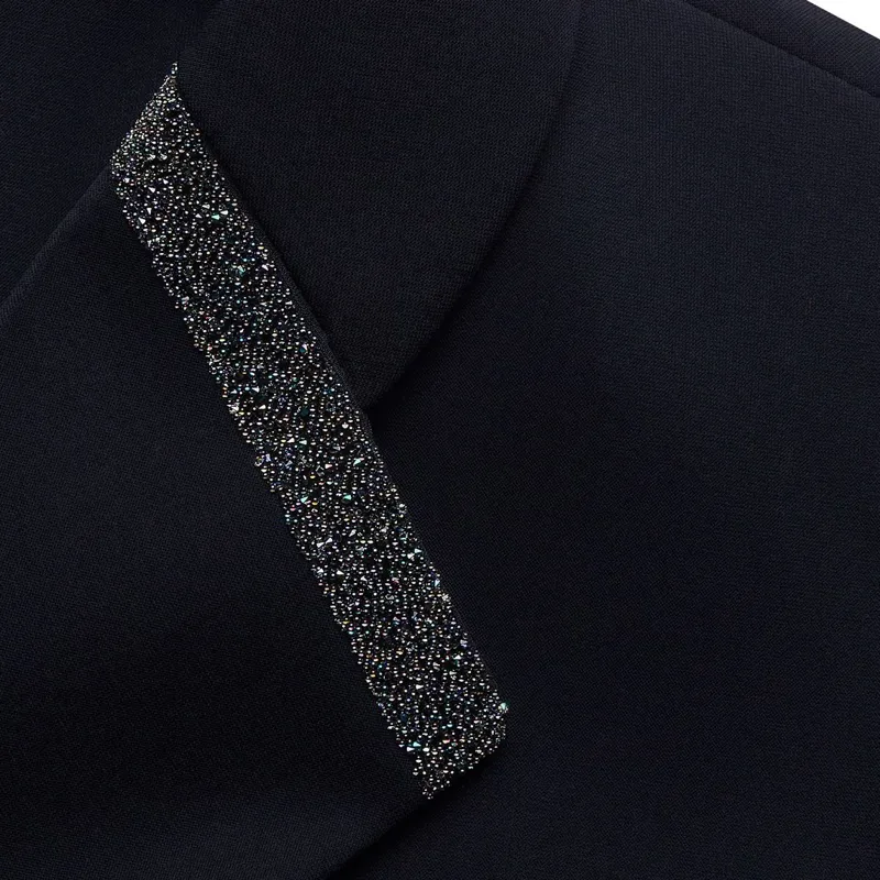 Samshield Crystal Fabric Ladies Dressage Tails - Navy-5