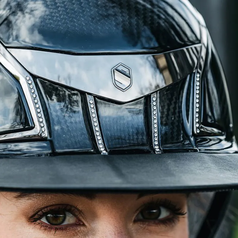 Samshield XJ Miss Riding Helmet - Glossy Black/Swarovski-4