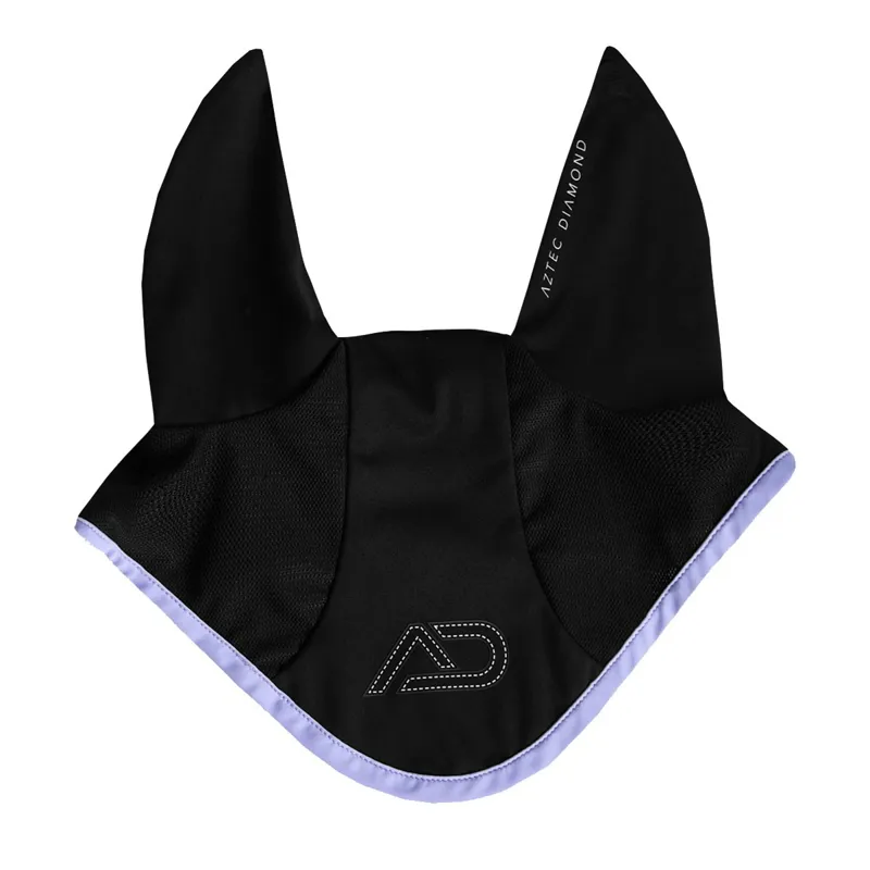 Aztec Diamond YR Cosmic Saddle Pad and Ear Bonnet Set - Black/Violet-1