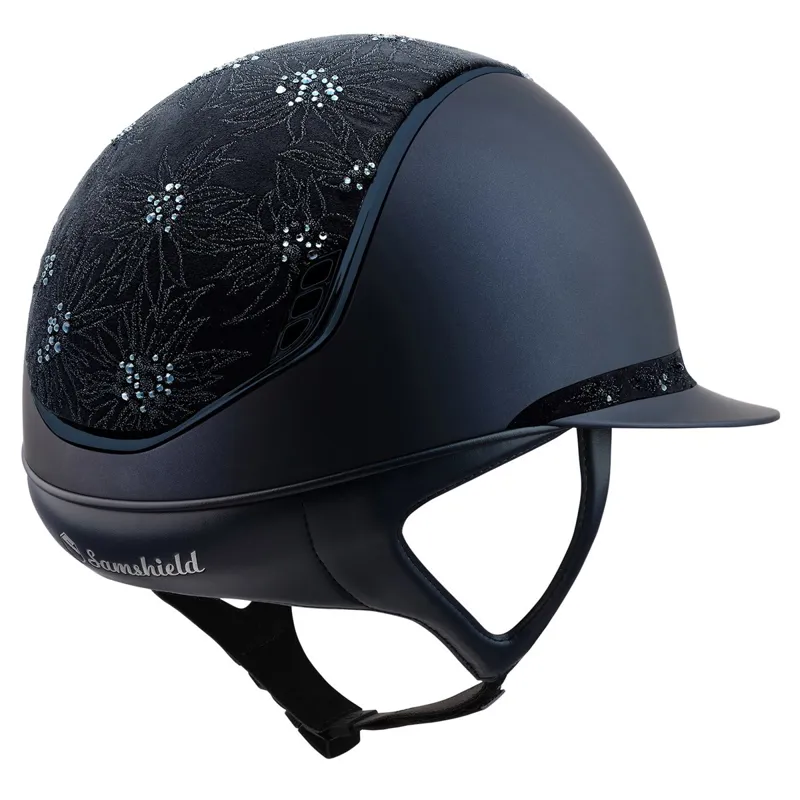 Samshield Miss Shield Shadowmatt 2.0 Spring Flowers Riding Helmet - Blue-1