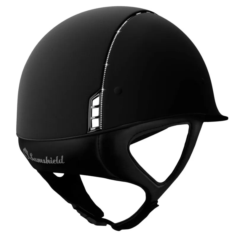 Samshield Shadowmatt 255 Crystal Trim Riding Helmet - Black-2
