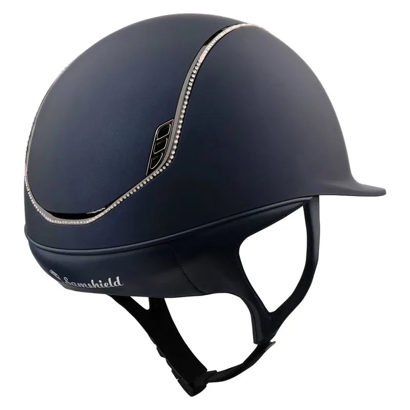 Samshield Shadowmatt 2.0 Standard 300 Crystals Riding Helmet - Blue/Holo-1